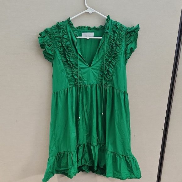 Caroline Constas Dresses & Skirts - Caroline Constas Green Ruffle Dress Size Medium